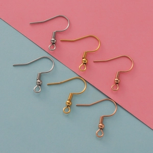 Stainless Steel Earring Hooks With Spring And Loop DIY Jewelry Making Components French Fish Hook