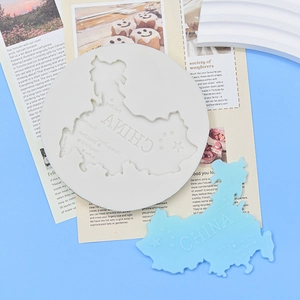 Silicone mold featuring China map shape with stars and major city names for DIY resin art