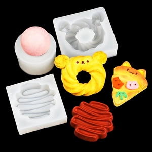 Moule DIY En Silicone Suisse Roulé Ours Donut Pizza Forme Flexible Dessert Jouet Squishy Outils Artisanaux