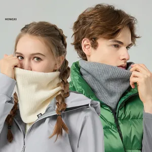Winter Knitted Neck Warmer For Men Women Ribbed Knit Warm Neck Gaiter With Thick Fleece Lining Acrylic Pullover Scarf Outdoor Windproof Accessory