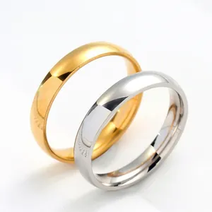 Classic Stainless Steel Ring Polished Dome Plain Band Minimalist Jewelry For Men Women Couple Wedding