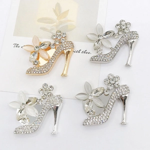 Ciondoli DIY Scarpe Con Tacco Alto Lega Strass Decorazione Floreale Per Creazione Gioielli Accessori Cover Cellulare