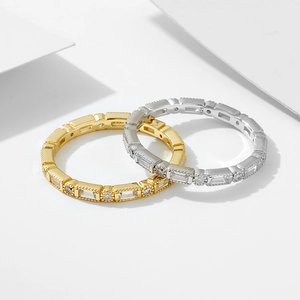 Minimalist S925 sterling silver rings with zircon stones in gold and silver finish