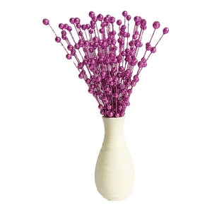 Artificial Glitter Berry Stems Shimmering Foam Ball Bouquet For Christmas Wedding Holiday Party Home Decoration