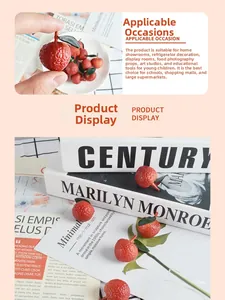 Realistic artificial red litchi model used for refrigerator magnets and photo props