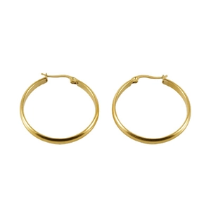 Französischer Vintage-Stil 18K vergoldete Edelstahl-Creolen mit Scharnierverschluss