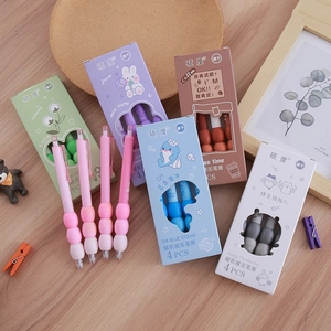 Retractable Gel Pens With Soft Decompression Sponge Grip Quick Dry ST Tip For Office School Cute Cartoon Writing