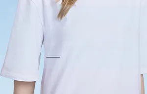 Close-up of lightweight white sun protection t-shirt fabric with breathable mesh texture