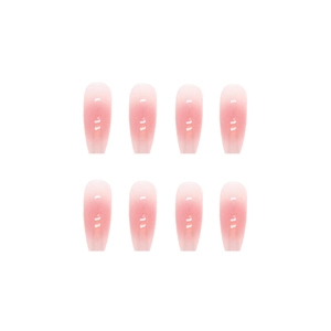 Pink gradient aurora long ballerina press-on nails with jelly resin texture