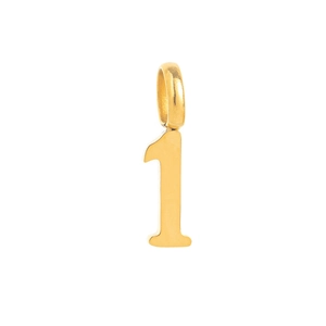 Minimalist 18k gold plated stainless steel number 1 pendant for DIY necklaces