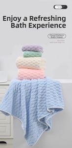 Macro shot of 3D honeycomb texture on premium microfiber soft cloud pattern towels