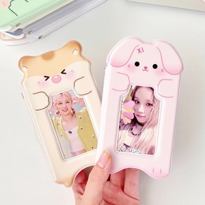 Cute cartoon animal photo card holders in hamster and rabbit styles for 3-inch photos