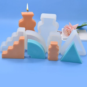 Geometric Silicone Mold Wave Triangle Irregular Shape For DIY Handmade Soap Candle Resin Gypsum Baking Craft
