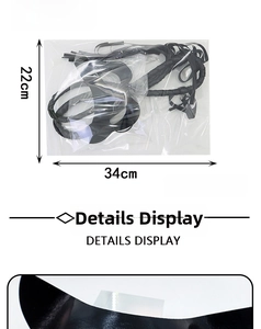 Cat ear masquerade mask packaging details showing size and material textures