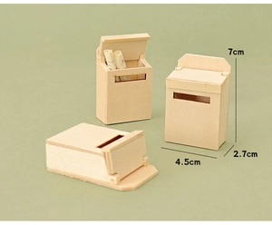 Detailed dimensions of miniature wooden dollhouse mailbox model 7cm x 4.5cm x 2.7cm