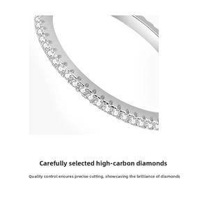 Macro close-up of high carbon diamond pavé setting on a 925 sterling silver band