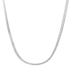 5mm silver curb chain necklace with a polished woven texture and minimalist style