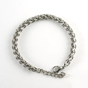 Bracciale A Catena Di Grano In Acciaio Inossidabile Placcato Oro 18K Vintage Hip Hop Regolabile Gioielli Spiga Per Uomo Donna