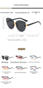Detailed size specifications for kids irregular gradient lens sunglasses with PC frame