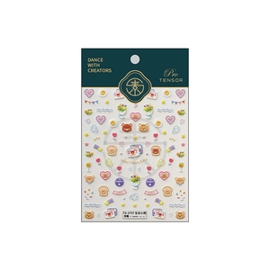 Reliefierte selbstklebende Nagelsticker mit süßen Geburtstagsbären und Blumenmotiven