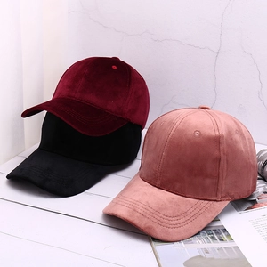 Minimalist Velvet Baseball Cap For Women Solid Color Vintage Hip Hop Adjustable Outdoor Sun Protection Sport Hat