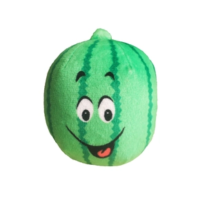 Peluche pastèque mignonne pour chien avec couineur et expression amusante du visage