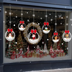 Adesivi natalizi fronte-retro per finestre con palline festive e fiocchi di neve