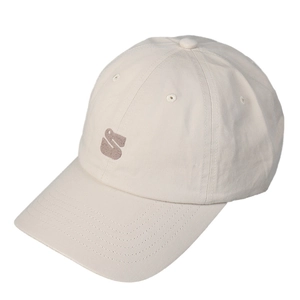 Classic cream cotton baseball cap with premium brown embroidered S logo and curved brim