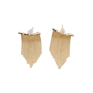 Boucles d'oreilles à pampilles plaquées or 14 carats avec accents en zircon blanc