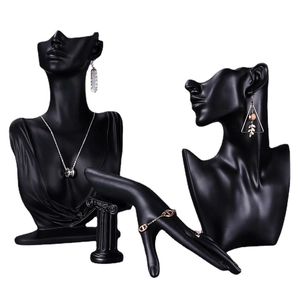 Resin Jewelry Display Stand Portrait Bust Hand Model Necklace Earring Bracelet Ring Holder Organizer Modern Art Prop