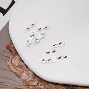 S925 sterling silver jewelry connectors and clam shell crimp beads for DIY bracelet making