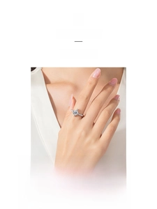 Detailed view of S925 sterling silver crown ring with sparkling cubic zirconia on finger