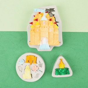 Detailed silicone mold set for DIY chocolate castles, windmills and nautical shells