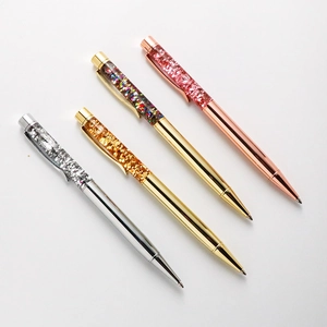 Creative Quicksand Ballpoint Pen Metal Glitter Sequin Liquid Floating Decorative Writing Tool Office Stationery Gift