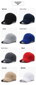Detailed grid view showing 8 available colors for this minimalist baseball cap style