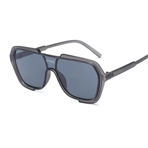 Oversized Square Sunglasses PC Frame Integrated Lens UV400 Protection Retro Hip Hop Streetwear For Men Women