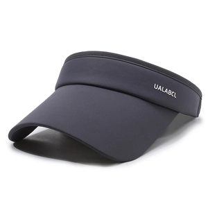 Dark gray ice silk sun visor hat with adjustable brim and UALABCL athletic lettering