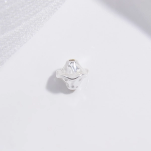 Perles ondulées en argent sterling S925 avec texture irrégulière pour bijoux DIY