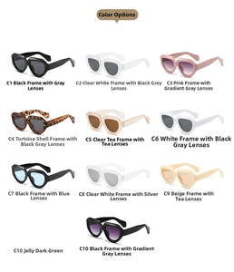 Chunky geometric sunglasses for women fashion outdoor UV protection thick frame eyewear shades