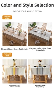 Detail view of modern waterproof tablecloth with elegant tassel fringe in four styles