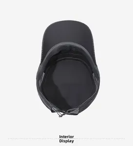 Vue détaillée de la doublure et du cordon de serrage de la casquette militaire noire