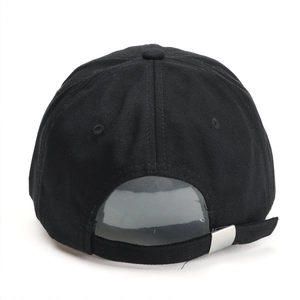 Black cotton baseball cap for women with cute cat embroidery and adjustable metal buckle