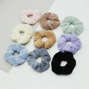 Runte Élastique À Cheveux En Fourrure De Lapin Grand Intestin Bandeau En Peluche Corde À Cheveux Accessoire De Cheveux Fluffy Pour Enfants