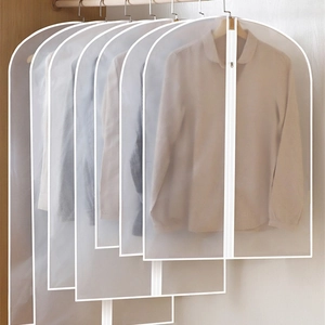 Fundas Ropa PEVA Esmerilado Impermeables Bolsas Colgantes Armario Antipolillas Lavables Con Cremallera