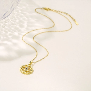 Vintage Turkish evil eye necklace with gold plating and sparkling zircon crystals