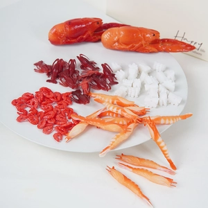 Miniatures de fruits de mer artificiels avec homard et crevettes pour bricolage maison