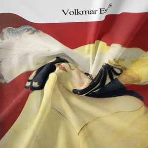 Detail of bohemian tapestry featuring Volkmar Essers art print with fabric texture folds