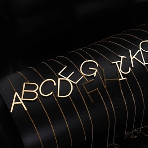 Collier Pendentif Initiale Lettre Capitale Acier Inoxydable Plaqué Or 18K Bijoux Minimalistes Cadeau Pour Femmes
