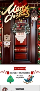 Detail view of festive Christmas ornaments featuring Santa, snowman, and reindeer figures