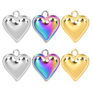 Herz Anhänger Edelstahl Vakuum 18K Vergoldet Winzig Glatt DIY Halskette Zubehör Minimalistischer Modeschmuck